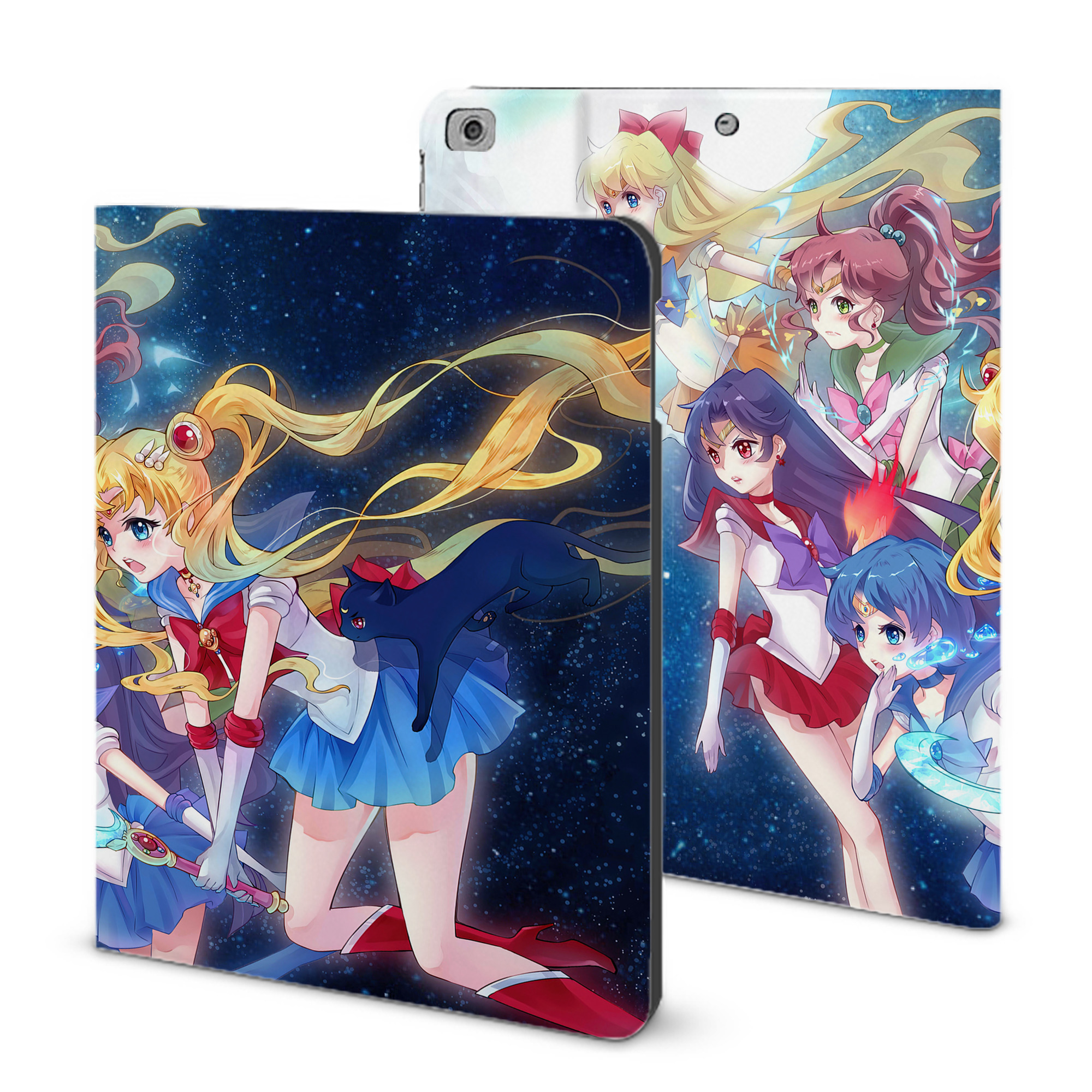 （画像用） 美少女戦士セーラームーン Sailor Moon IPad ケース ブック型 PUレザー TPU 耐衝撃 軽量 薄型 ペン収納なし 全面保護 IPad 各モデル対応